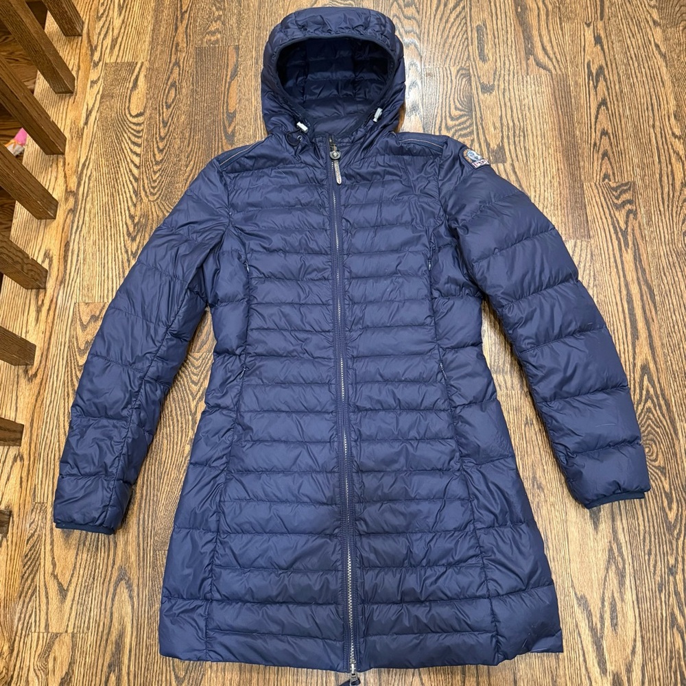 Parajumpers Navy Hooded Lightweight Puffer Coat